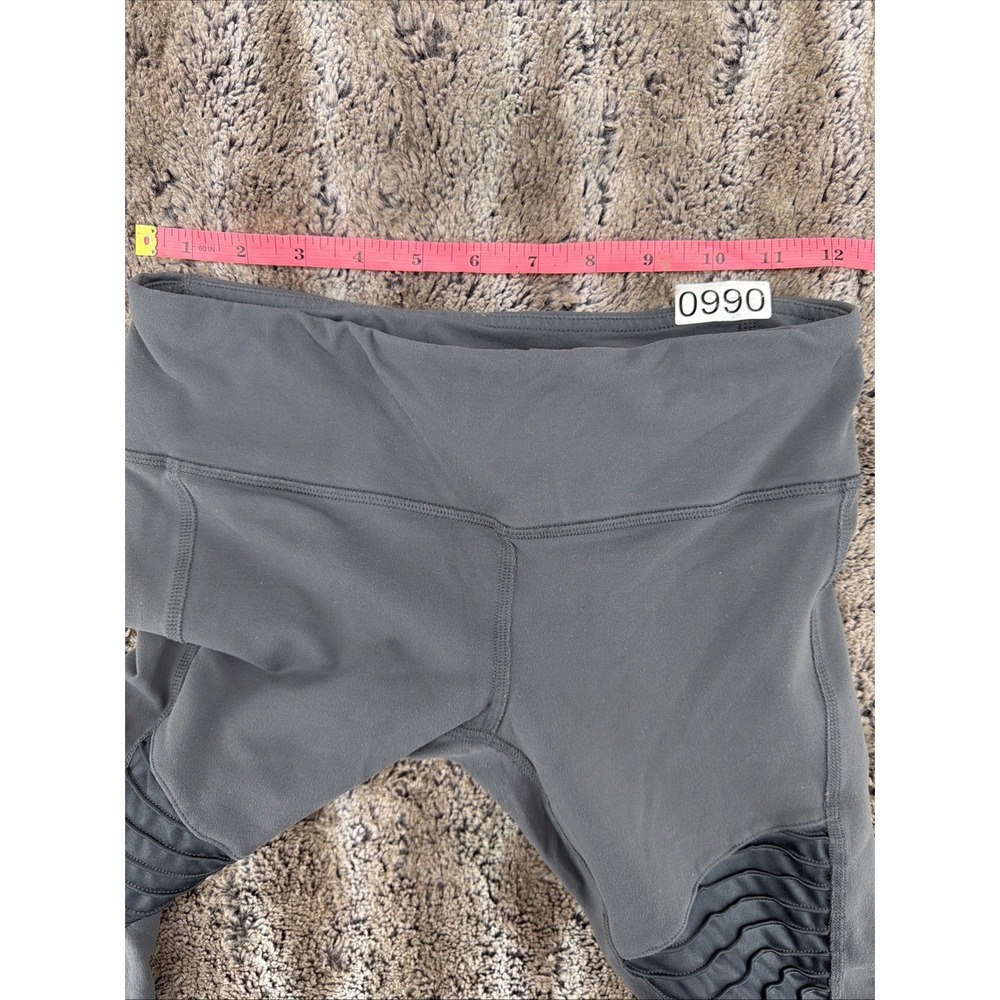 Alo Yoga Leggings Women S Gray Moto Mesh Cutout High-Waist Gym Running Active - Picture 10 of 10